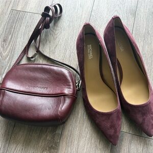 MICHAEL Michael Kors Women's Burgundy Suede Pointed-Toe Heels
